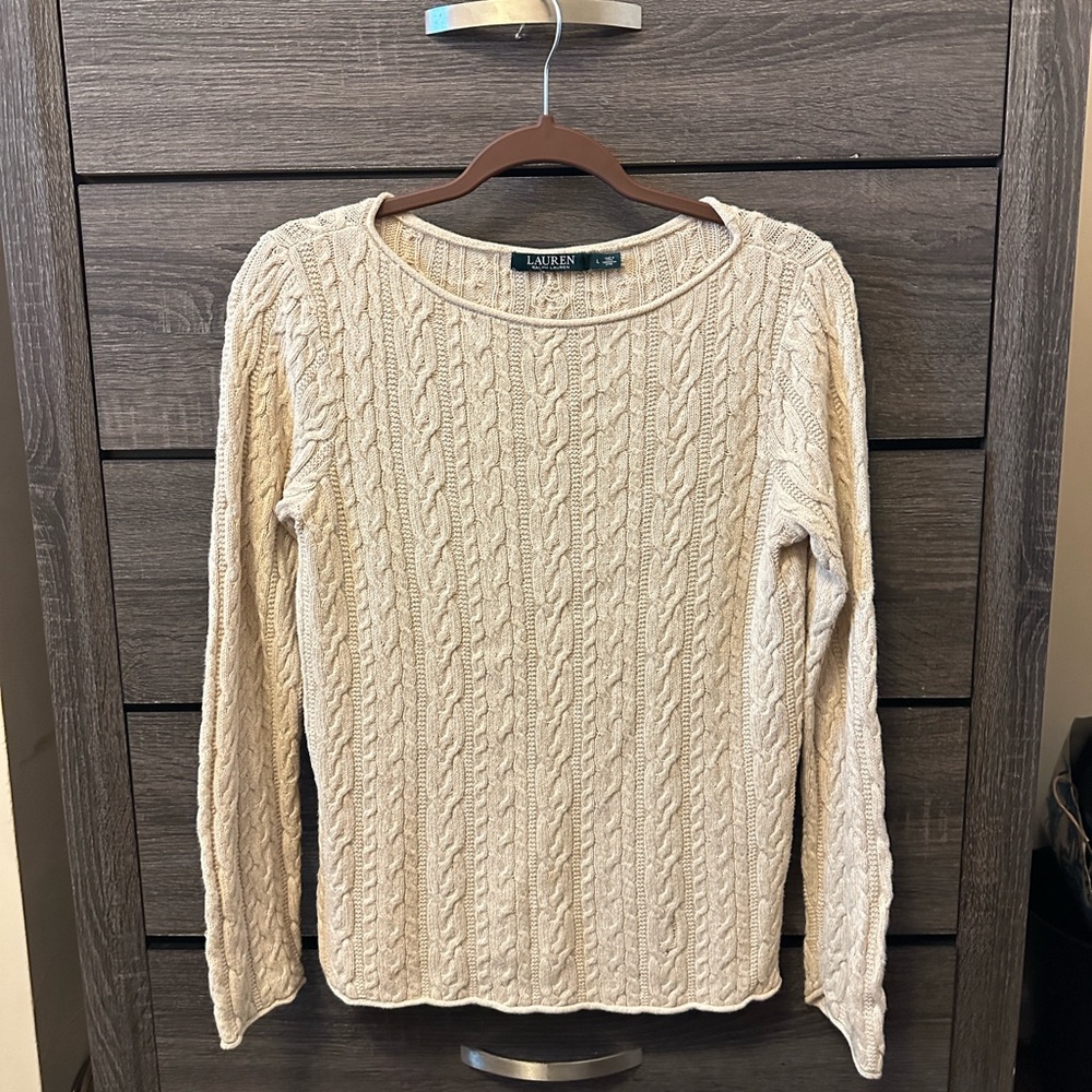 Ralph Lauren Cream Cable Knit Sweater